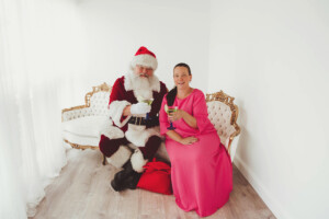 Santa and Tiffany Wichert sipping Appletini martinis in the summertime.