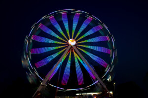 Ferris Wheel captured using slow shutter speed.