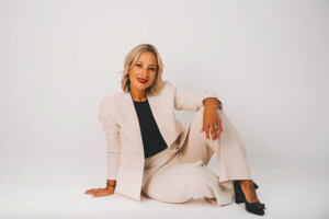 Headshot on simple white with modern pose