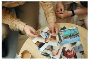 flipping through the family photo box