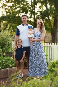 A family posed for a portrait at Washington Crossing Park