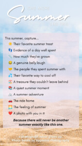 summer photo list by Appletini Photography