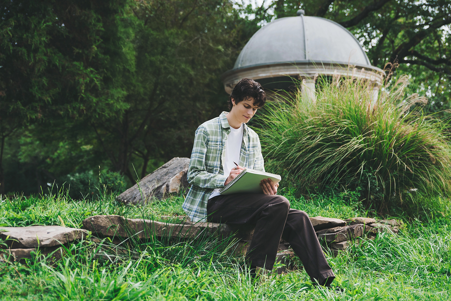 High school senior posing during an outdoor senior portrait session in Bucks County, PA.